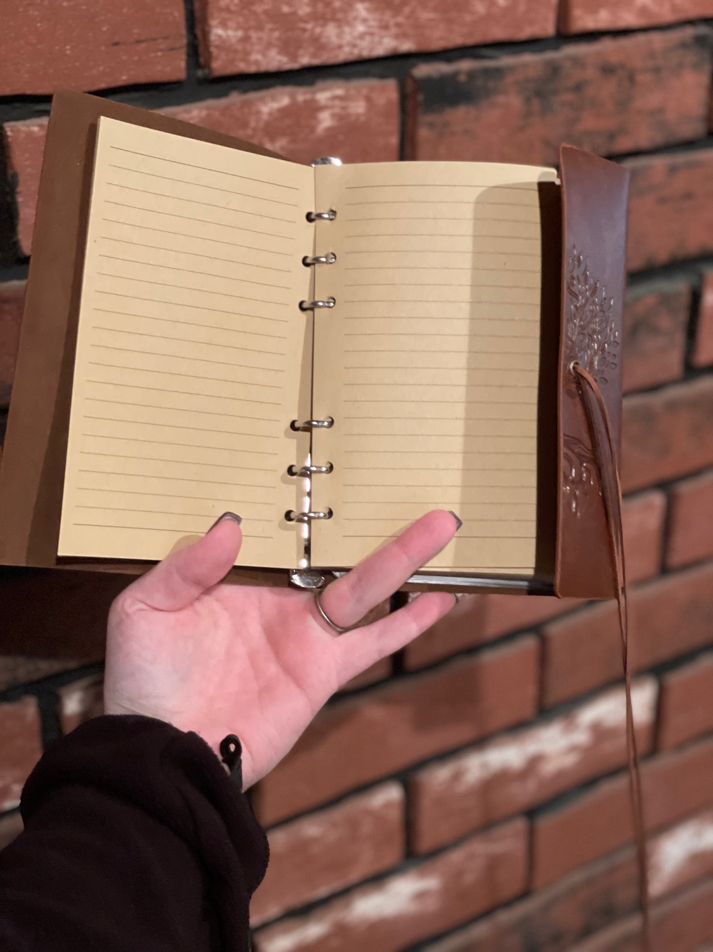 Leather Journal Notebook Binder Tree/Leaf Design