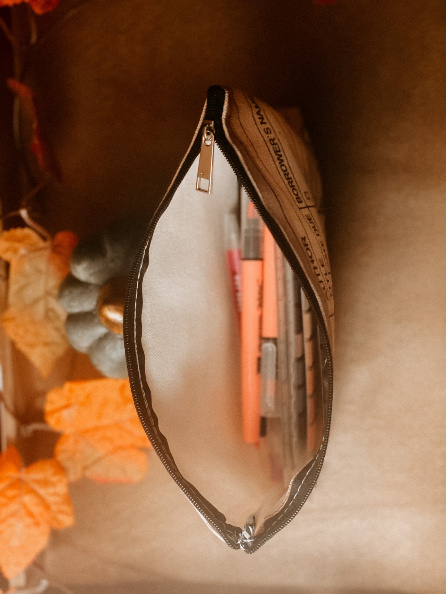 Library Card Zipper bag