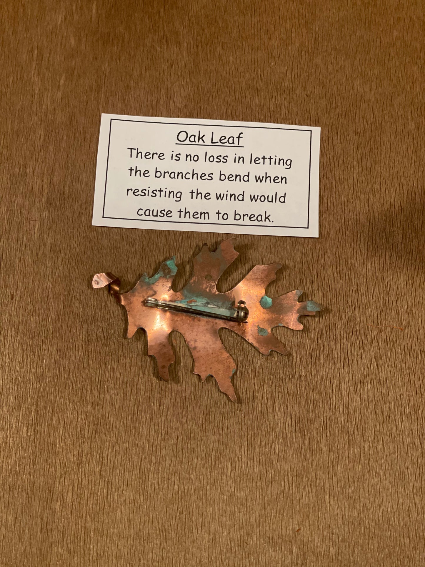 Oak Leaf Pin Hand Crafted