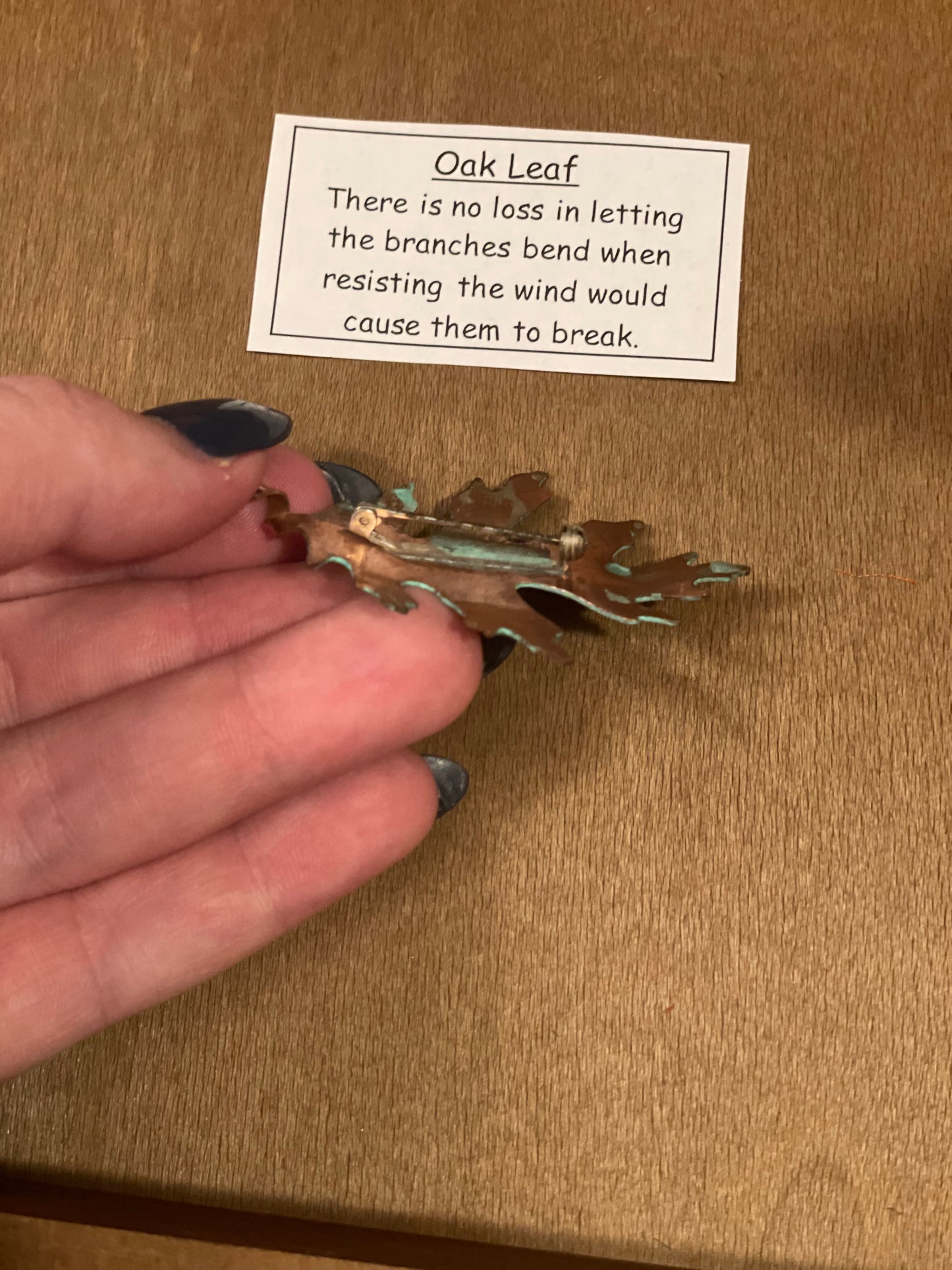 Oak Leaf Pin Hand Crafted